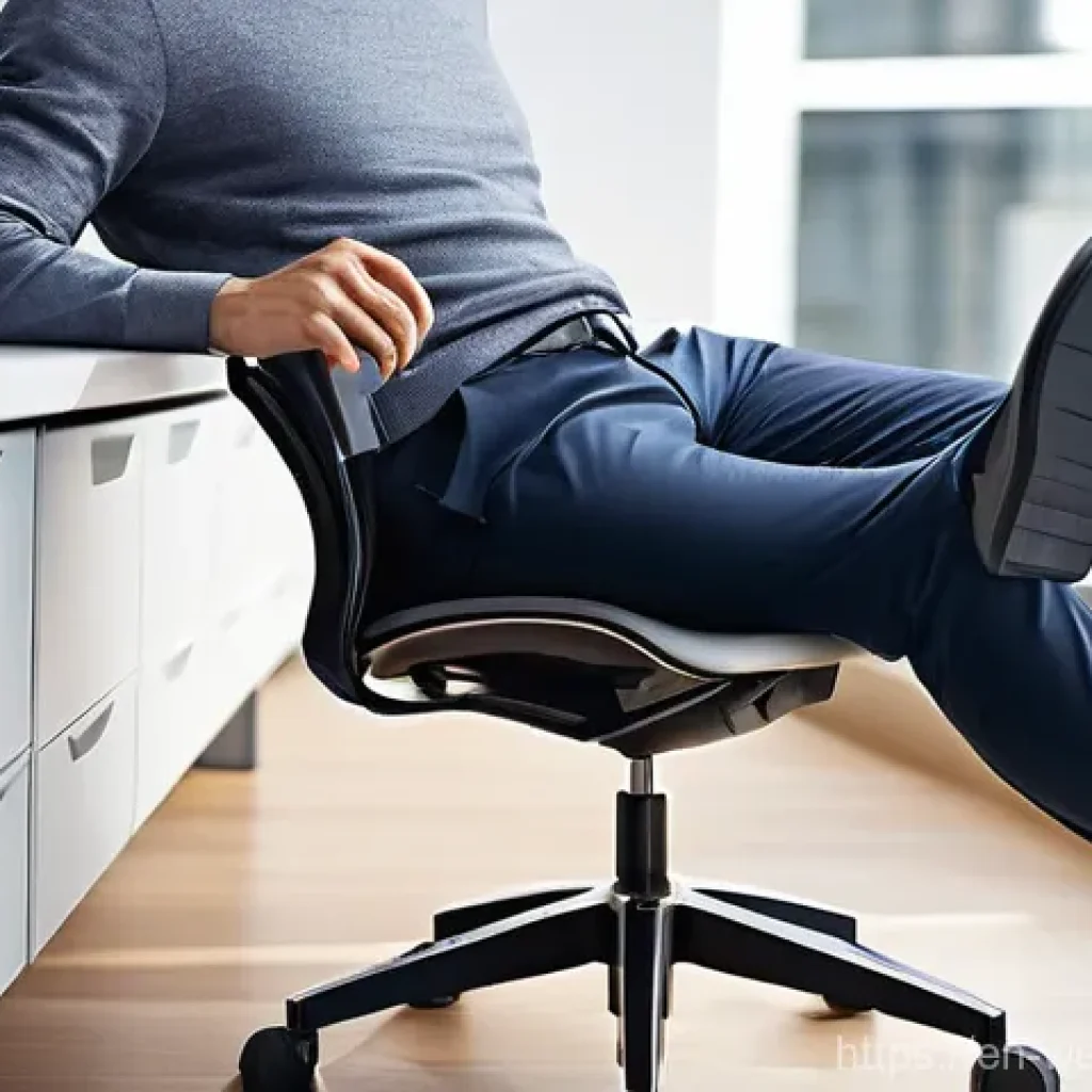 사무실 내 편안한 의자 선택 가이드 - **Prompt 1: Focused Productivity and Comfort**
    A person in their late 20s to early 30s, dressed ...